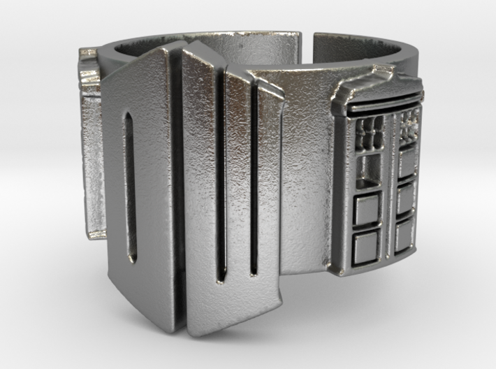 Dr Who and TARDIS Ring 01 (Size 8.75 - adjustable) 3d printed