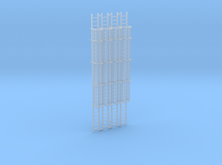 (4) 'N Scale' - 30' Caged Ladders 3d printed