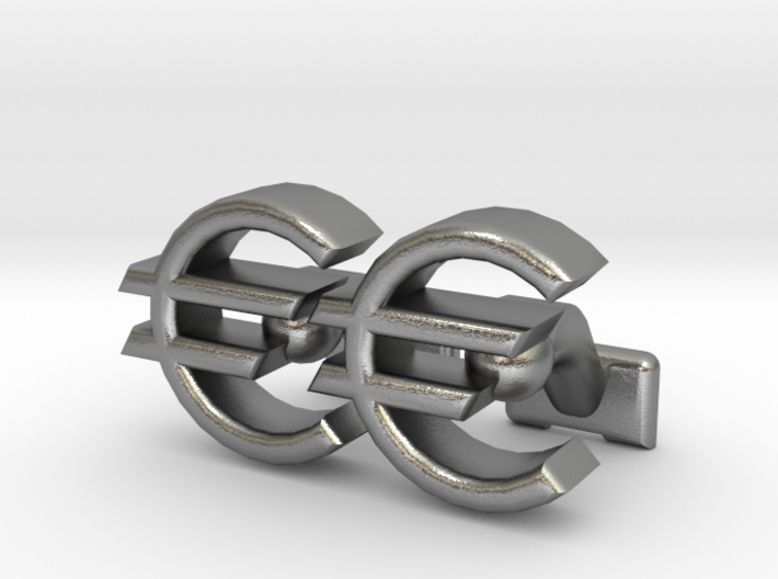 Euro Symbol Cuff-Links 3d printed