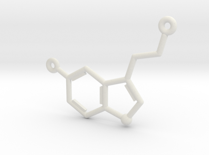 Serotonin Molecule Pendant or Earring 3d printed