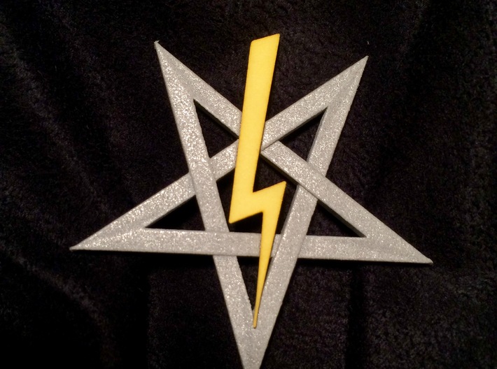 LaVey's Sigil Star Ornament (Part 1 of 2) 3d printed This is part one of two. Lightning bold not included.