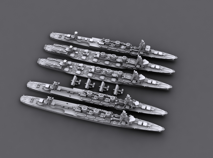 1/4800 IJN Kuma class light cruisers[1941-42] 3d printed Computer software render