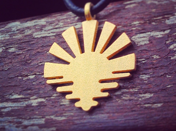'Sunrise' Jewelry Pendant in Metal 3d printed