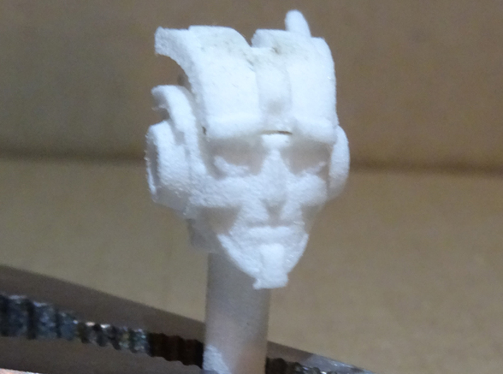 Smaller Rung Head (w. concerned eyebrows) 3d printed