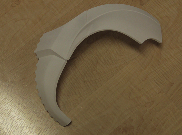 Iron Man Pelvis Armor, Front Left (Part 1 of 5) 3d printed Actual 3D Print (Outer Side)