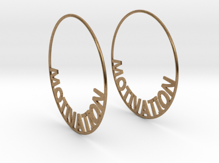Custom Hoop Earrings - Motivation 60mm 3d printed