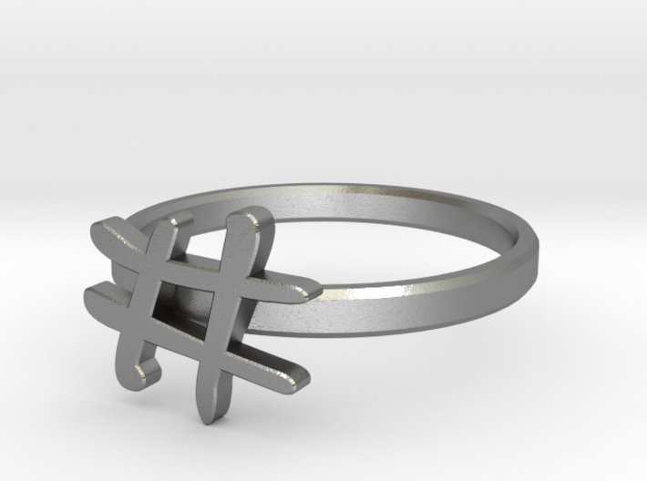 Minimalist Hashtag Ring Size 7 3d printed