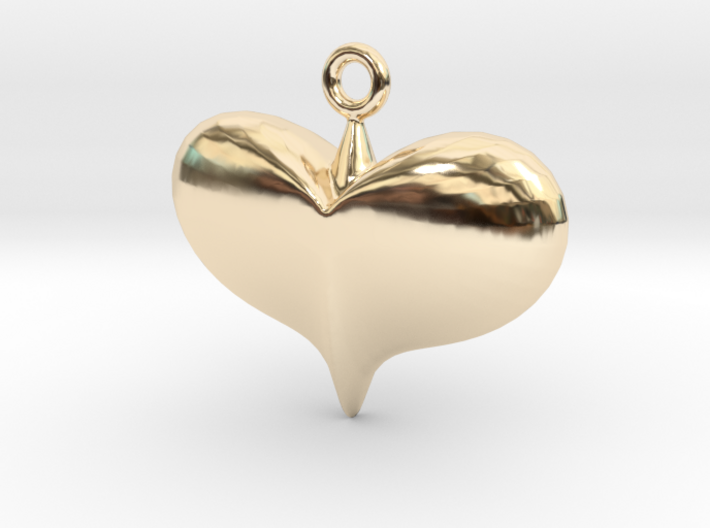 Lady Heart Pendant 3d printed