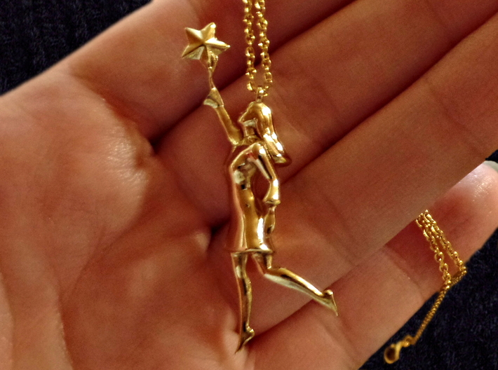 Reach the Stars 3d printed Printed in Polished Brass