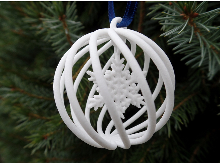 Snowflake Bauble small 3d printed Beautiful Christmas Bulb