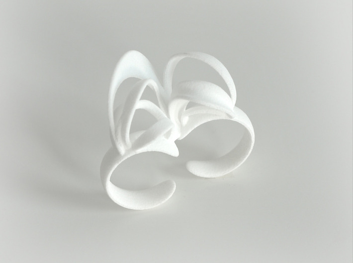 Ribbon Double Ring 7/8 3d printed White