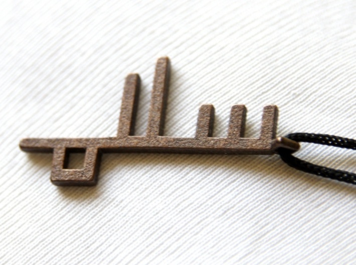 Peace Key Square Kufic Earrings 3d printed Peace Piece Square Kufic as a Pendant - Bronze
