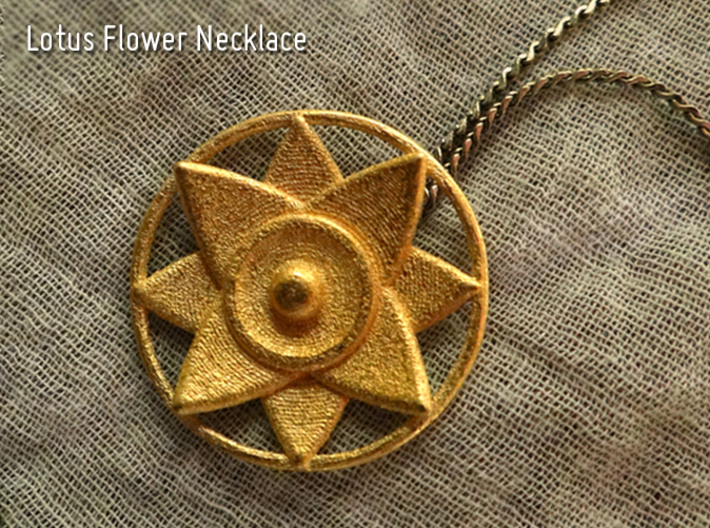 Lotus Flower Necklace 3d printed 