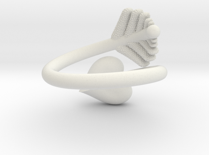 Heart leaf ring 3d printed