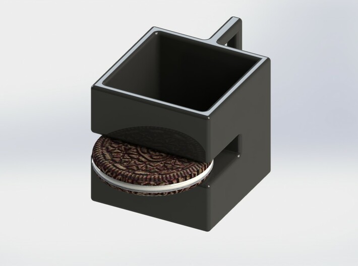 Square coffee cup with Oreo stand 3d printed 