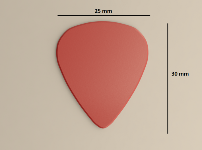 Guitarpick MEDIUM (0.88mm) 3d printed sizes