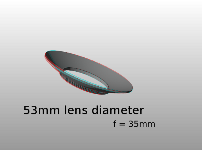 Lieberkühn Reflector 53mm lens diameter, f = 35mm 3d printed
