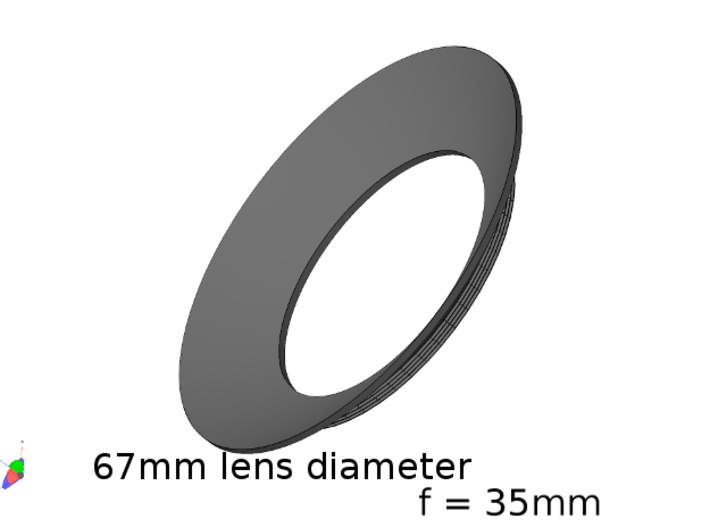 Lieberkühn Reflector 67mm lens diameter, f = 35mm 3d printed