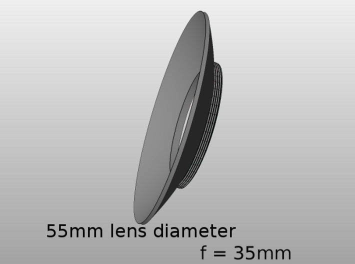 Lieberkühn Reflector 55mm lens diameter, f = 35mm 3d printed