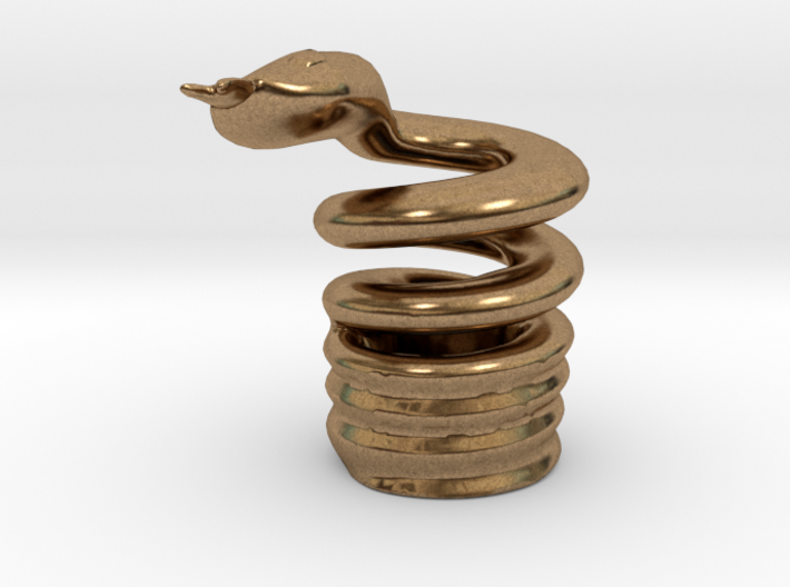 Spiraling Snake Ashtray Cigarette Stubber 3d printed Snake Cigarette Stubber in raw brass