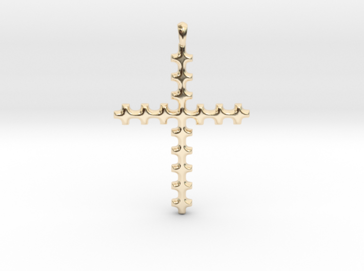 CROSS Cubism Jewelry Pendant in Silver | Gold 3d printed