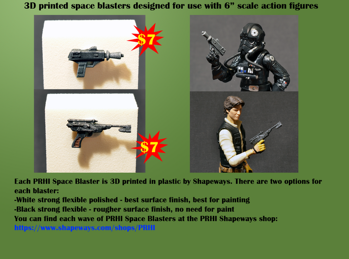 PRHI Star Wars Black Palace Pistol 6" 3d printed 