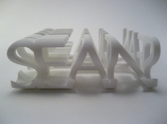 2-Way Word Sculpture 3d printed As viewed from the left