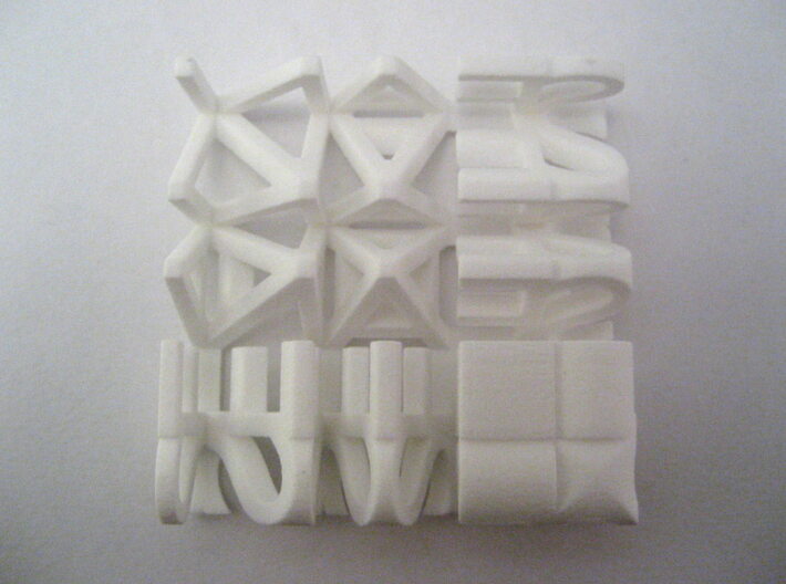 2-Way Word Sculpture 3d printed As viewed from the top