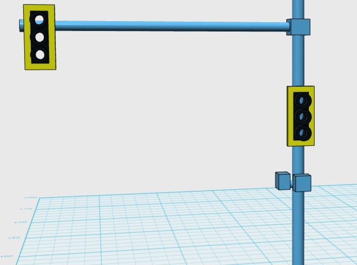 Traffic Light Signal (Set Of 2) Pole Unassembled 3d printed