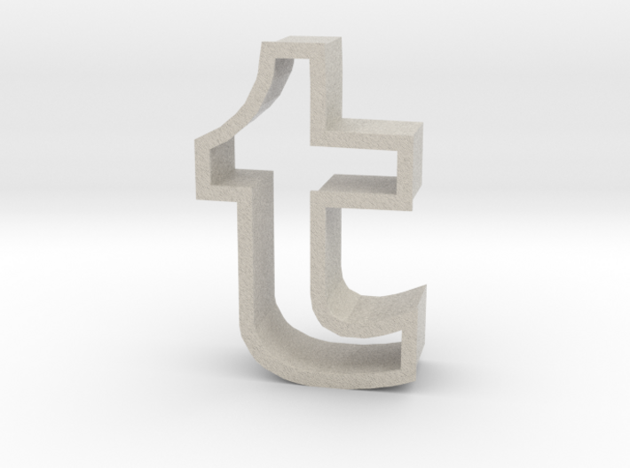 large Tumblr logo cookie cutter 3d printed