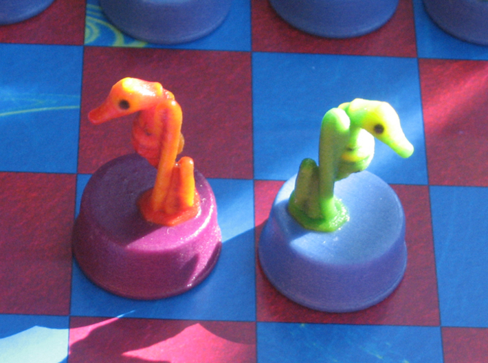 Sea Chess Pieces - Small 3d printed Pieces coated with protective, spray on lacquer.