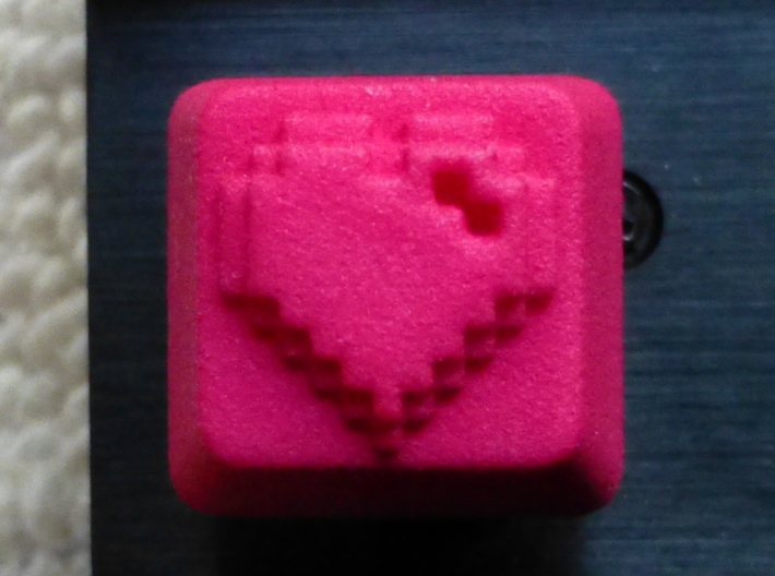 8 Bit Heart Cherry MX Keycap 3d printed Custom Cherry MX 8-Bit Heart Keycap in Pink Strong and Flexible