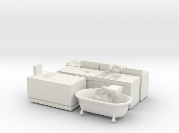 O Scale Kitchen and Bath Fixtures 3d printed