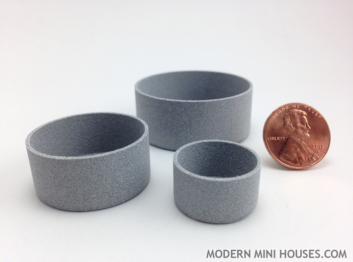 Cylinder Planters Smooth Collection 1:12 Scale 3d printed
