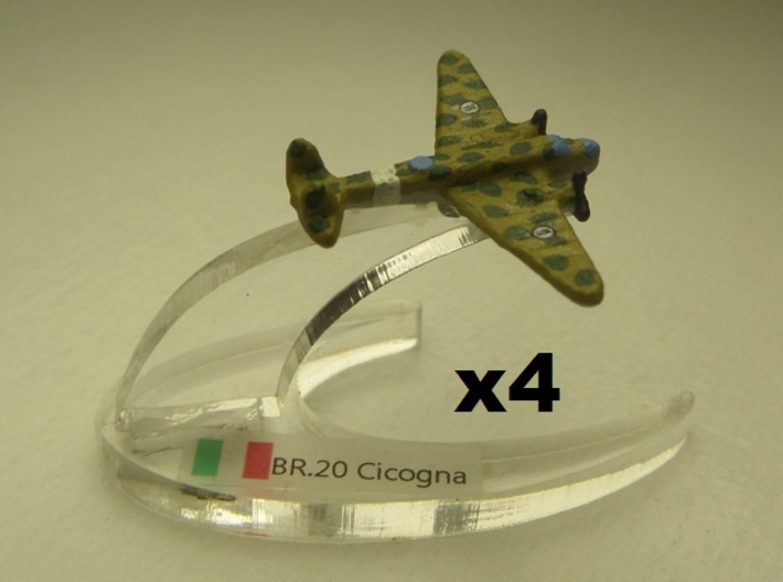 Fiat BR.20M Cicogna 1:900 x4 3d printed Comes unpainted without stands. Set of 4 planes.