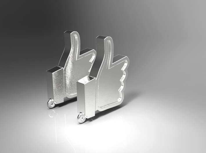 Facebook like earrings 3d printed 