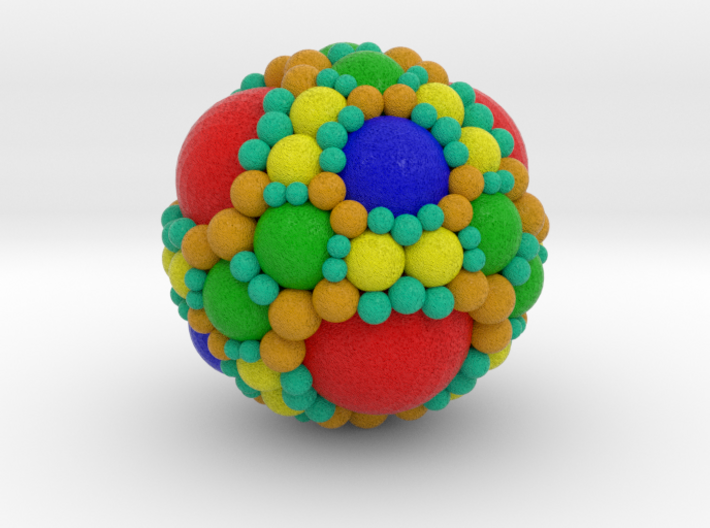Spherical fractal: apollonian sphere packing (S) 3d printed