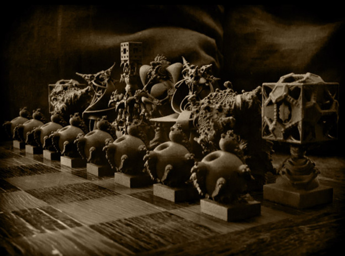 Surreal Chess Set - My Masterpieces - The Pawn 3d printed The full set - Teaser image