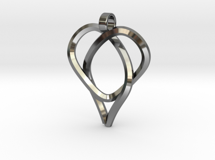 Trefoil Knot Heart Pendant 3d printed