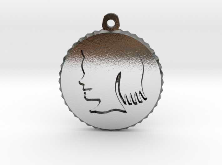 Vintage Girl Silhouette Charm 3d printed