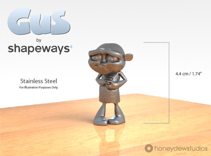 Gus Figurine - Small - Metal 3d printed Choose your material option from the drop-down menu on the right.