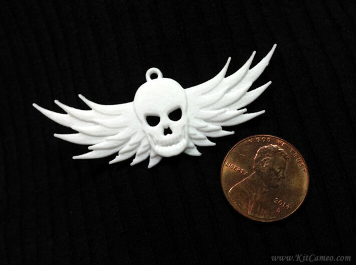 Winged Skull Pendant 3d printed