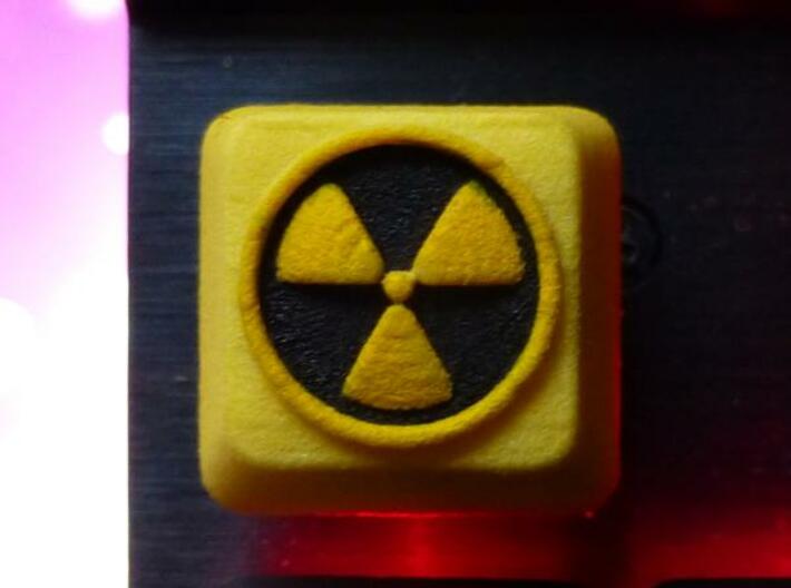 Radioactive Cherry MX Keycap 3d printed This keycap has had black acrylic ink added as a finishing effect.