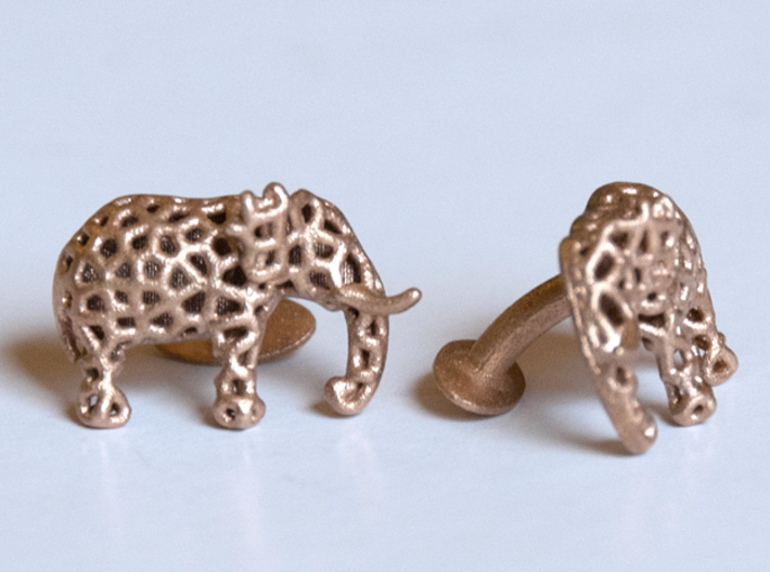 Elephant Cufflinks 3d printed 
