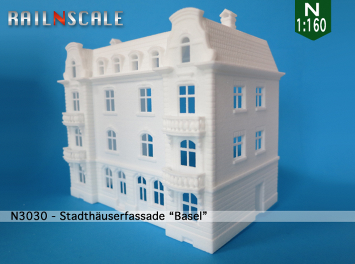 Stadthäuserfassade 'Basel' (N 1:160) 3d printed 