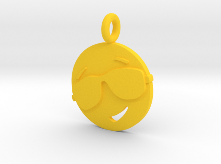 'Sunny' Yellow Plastic Sun Pendant 3d printed 