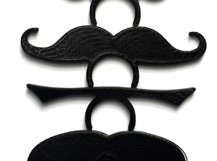 Beer Bottle Mustache 8 - The Number 2  3d printed Mustache Beer Bottle ID Tags, collect them all!
