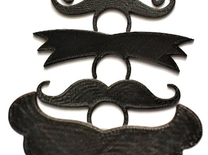 Beer Bottle Mustache 8 - The Number 2  3d printed Mustache Beer Bottle ID Tags