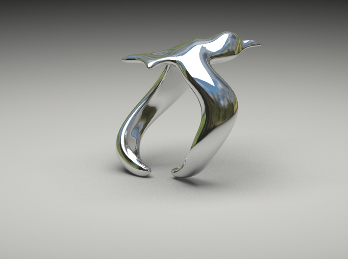 Bird On Wing Ring S 6 us 3d printed