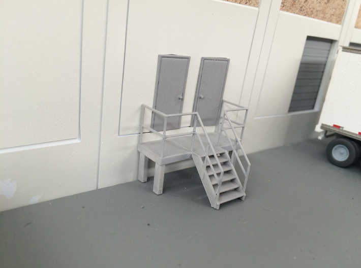 Factory Stairs in HO - Wide - 2 sets 3d printed on the layout